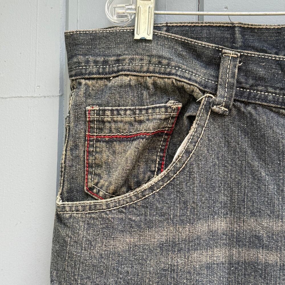Vintage Enyce Jeans Mens Baggy Wide Leg Embroidered Zip Pocket 38x32 - Picture 4 of 10